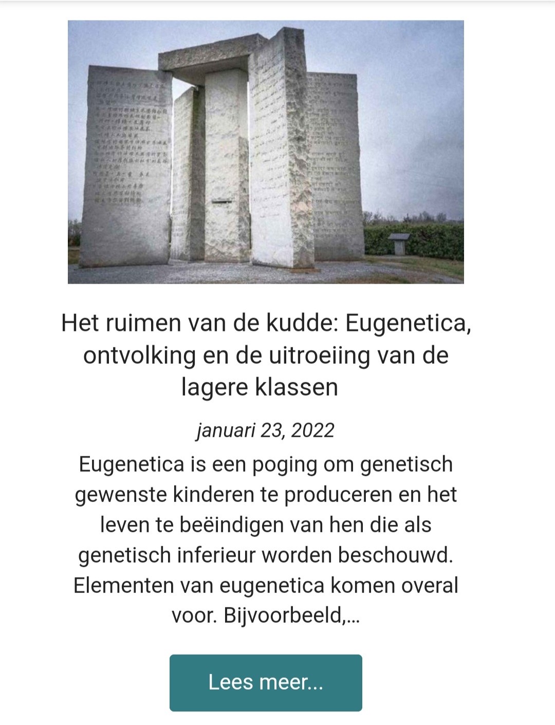 Ontvolking en wegruimen van de eenvoudige&nbsp;mensen